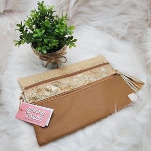 Snake skin print makeup bag/clutch